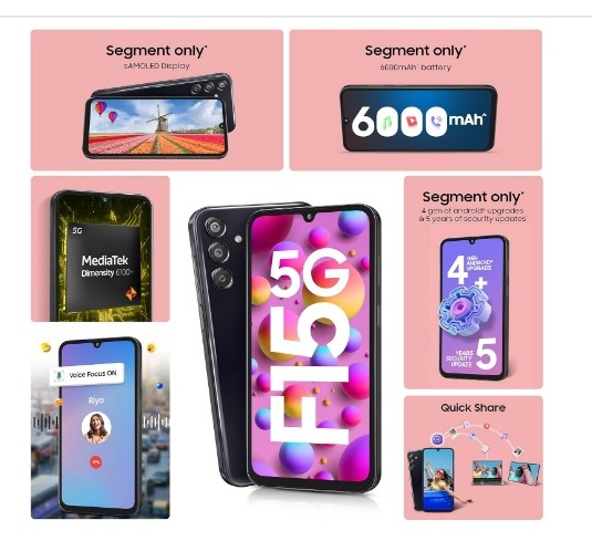 Samsung Galaxy F15 5G (Ash Black, 128 GB STORAGE) (6 GB RAM)