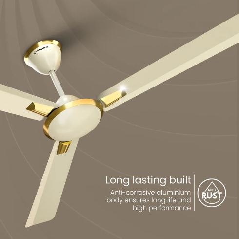 Crompton High Speed Aura (Ivory Color) 1400 MM 3 Blade Star Rated Ceiling Fan