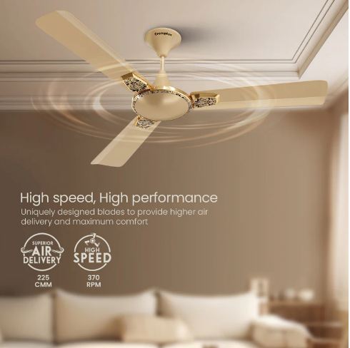 Crompton Premion Aura 2 Designer 2D (Briken Gold) 1200 MM 3 Blade 1 Star Ceiling Fan