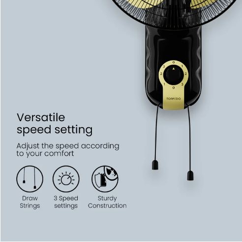 Crompton High speed Torpedo 400 MM 3 Blade Wall Mounted Fan