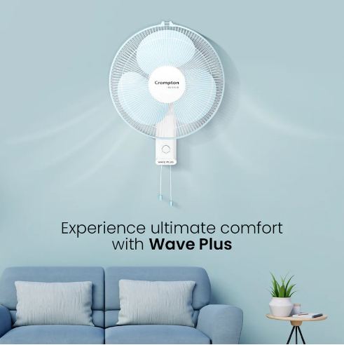Crompton High Flow Wave Plus 400 MM 3 Blade Wall Mounted Fan