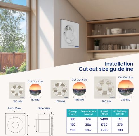 Crompton Brisk Air Plus 150 MM 5 Blade Exhaust Fan