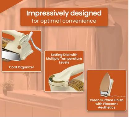 BAJAJ Majesty DHX9 1000 W Dry Iron (Ivory)