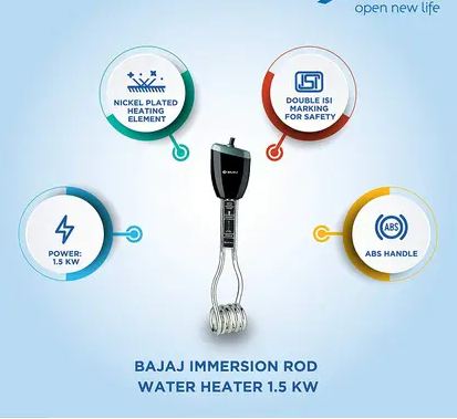 BAJAJ Water Proof 1500 W Immersion Heater Rod (Shock Proof )
