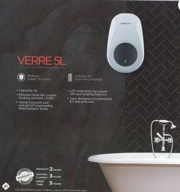 BAJAJ VERRE PLUS 5L 3KW Instant Water Heater (White)