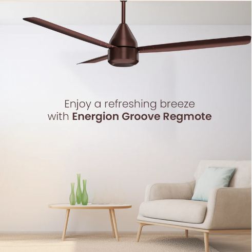 Crompton Energion Groove Regmote Anti Dust BLDC 1200 MM 3 Blade Ceiling Fan