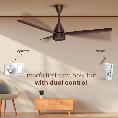 Crompton Energion Groove Regmote Anti Dust BLDC 1200 MM 3 Blade Ceiling Fan