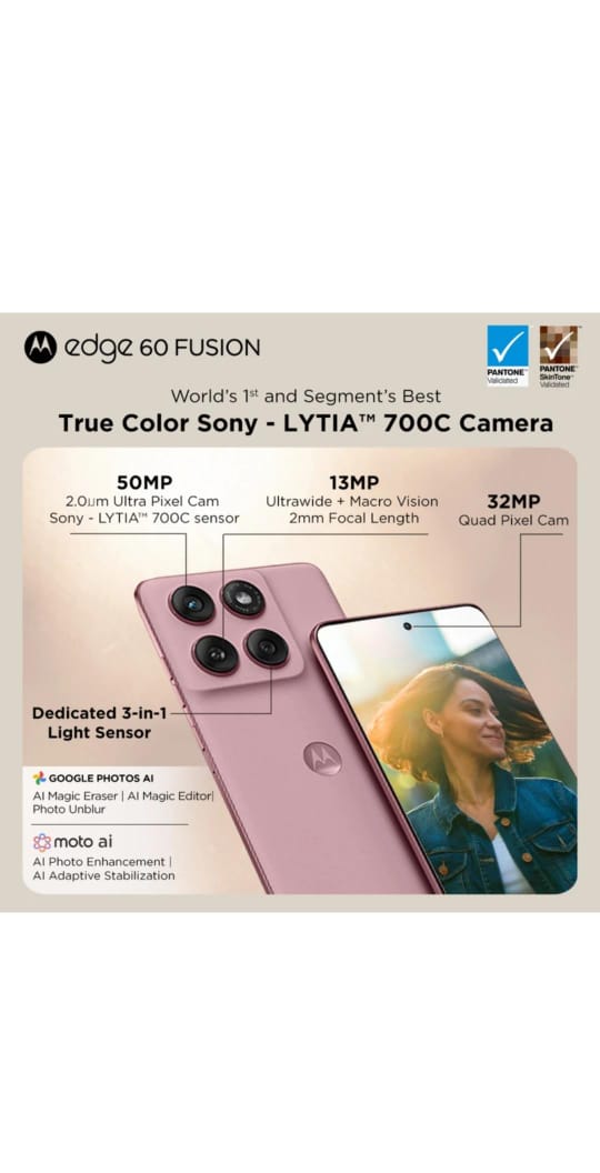 Motorola Edge 60 Fusion 5G (PANTONEZephyr, 256GB)
